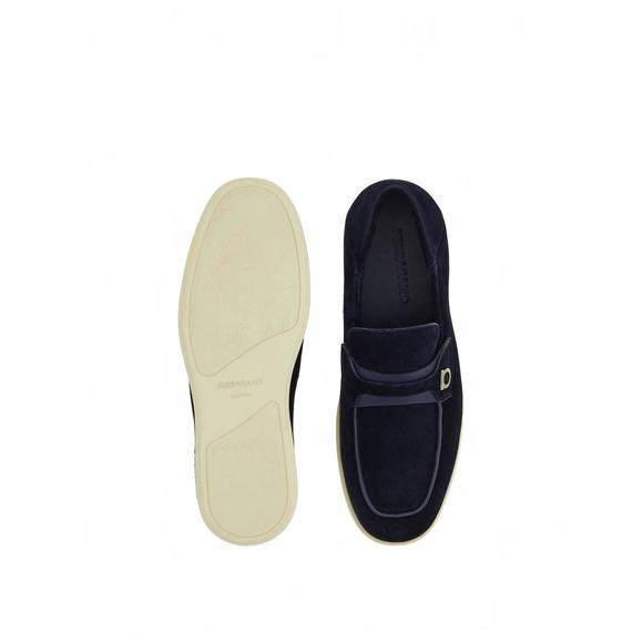 NEW SALVATORE FERRAGAMO men's deconstructed loafer with gancini ornament in midn - Picture 4 of 6